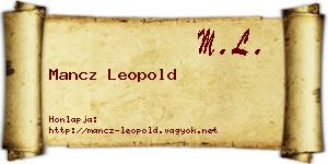 Mancz Leopold névjegykártya